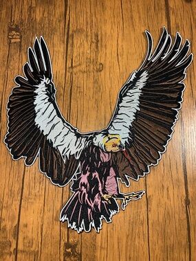 Large Vulture Wearing Crown Of Thorns Iron/Sew On Embroidered Patch 10”x11”